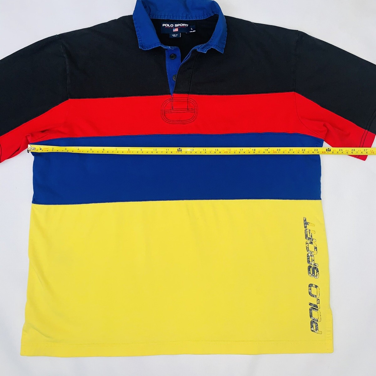 Vintage Polo Sport Polo Shirt Men Large 90s Color Block