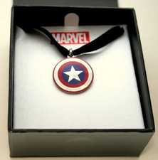 Marvel Comics Captain America Shield Ribbon Necklace Pendant New NOS Box