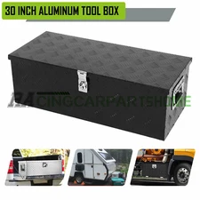 30" Tool Box Aluminum Stripes Truck Bed Storage Organizer for Pickup,RV,Trailer