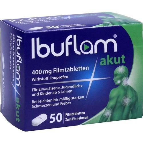 SANOFI-AVENTIS DEUTSCHLAND GMBH GB SELBSTMEDIKATION IBUFLAM akut 400mg bei Schmerzen und Fieber 50 Filmtabletten PZN 11648419