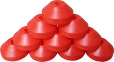  10 45rpm Record Adapters - Red Plastic Dome Inserts for 7" Vinyl 07MRDARE-SLOT