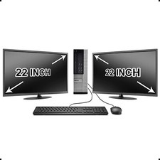 HP - Dell Desktop PC Computer Dual Core 8GB RAM DUAL 19 LCDs 1TB WiFi Windows 10