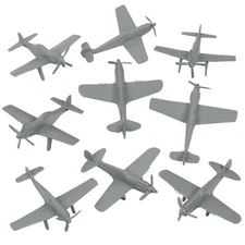 TimMee Processed Plastic Gray WW2 Fighter Ace Planes Tim Mee Army Men Set BF-109
