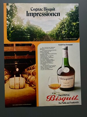 Cognac Bisquit VSOP Fine Champagne 70s retro  1972 Vintage Ad Werbung Reklame