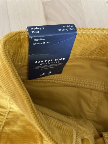 Gap Corduroy Pants Jegging 8 Stretch Gold New - Picture 3 of 5