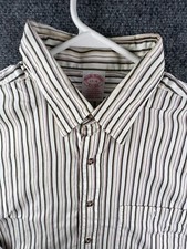 VTG Brooks Brothers Long Sleeve Button Up Shirt 17 34 All Cotton USA Striped