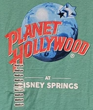 Planet Hollywood Disney Springs Mint Lime T-Shirt Medium New With Tags 