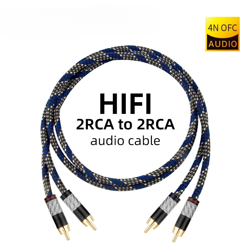 Pair Audio RCA Cable RCA to RCA Interconnect Cable HIFI 4N OFC for Amplifier DAC