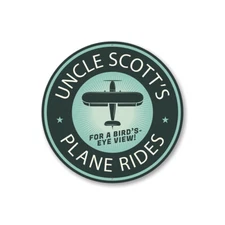 Plane Rides Bird's Eye View Hangar Decorative Sign, Custom Aluminum Sign