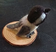 Needle Wool Felted Black-Capped Chickadee Stand Handmade By Michelle Andrews