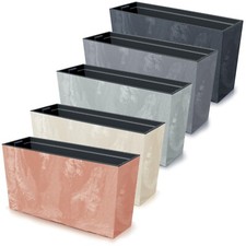 Wide Concrete Rectangle Planter Floor Standing Indoor Outdoor Patio Plant Pot