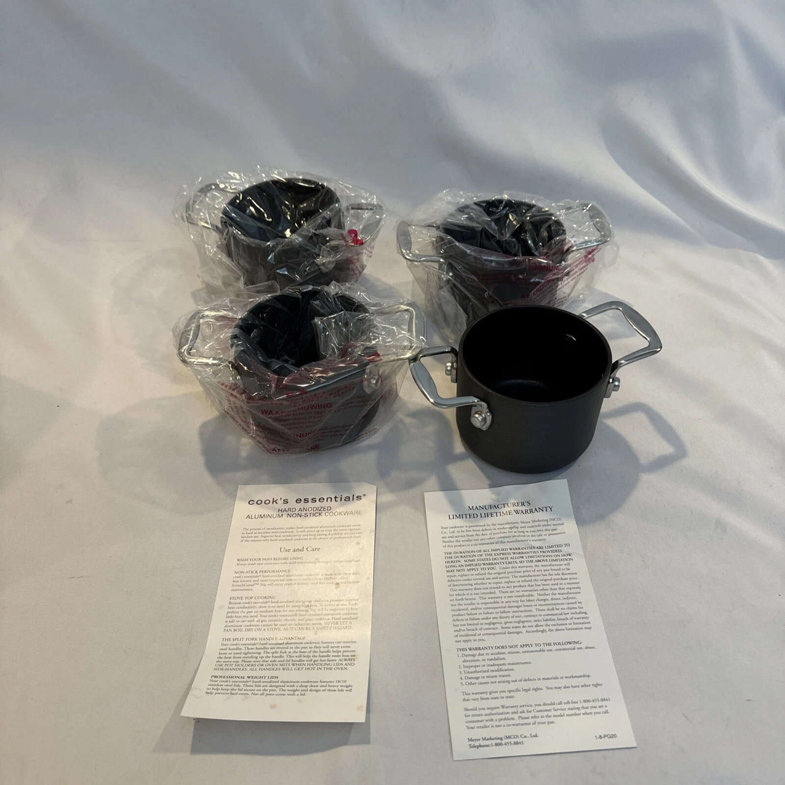 Cook’s Essentials Hard Anodized Alyminum Non-Stick Cookware Set of 4 5/8 qt.