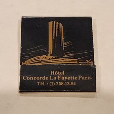 Hotel Concorde La Fayette Paris Matchbook - Philip Morris, Real Wooden Matches