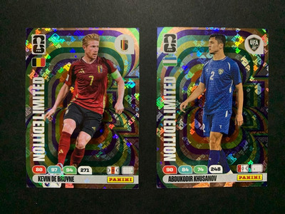 PANINI FIFA WC 2026 RARE LIMITED EDITION HOLO GREEN KEVIN DE BRUYNE / KHUSANOV