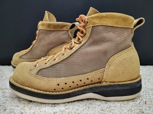 DANNER (USA) Gripper Felt Sole Studded Fly Fishing Wading Leather Boots ~ Size 9