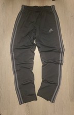 Adidas Primegreen Women's Black Track Pants With Double Stripped Grey Lines Size