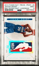 2014 National Treasures Jerami Grant #RLM-JG NBA Rookie Materials Logoman PSA 9