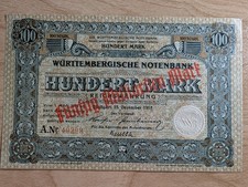 W&uuml;rttemberg 50 Milliarden mark 1923 Banknoten Notgeld Geldschein