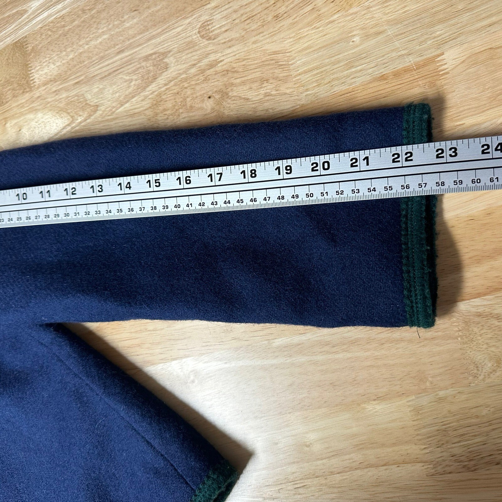 Pendleton Wool Blazer Jacket Navy Blue Green Trim… - image 9