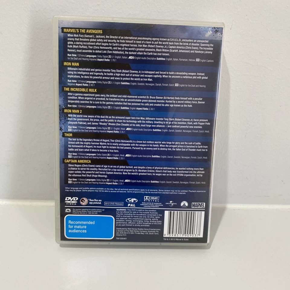 Marvel's Avengers 6-Movie Collection DVD Box Set - image 2 of 4