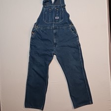 Vintage 90s Big Smith Mens Caprenter Denim Bib Overalls 36X29 Dark Blue Wash
