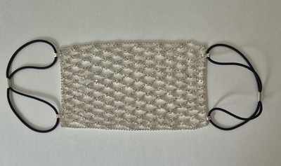 Silver Bling Shiny Rhinestone Mesh Cosplay Costume Face Mask Accessory New