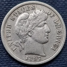 1897 Barber Dime 10c Better Grade #93601
