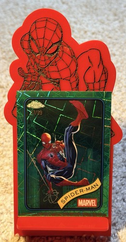 2025 Topps Marvel Chrome #101 Spider-Man /99 Hulk Green Laser Refractor