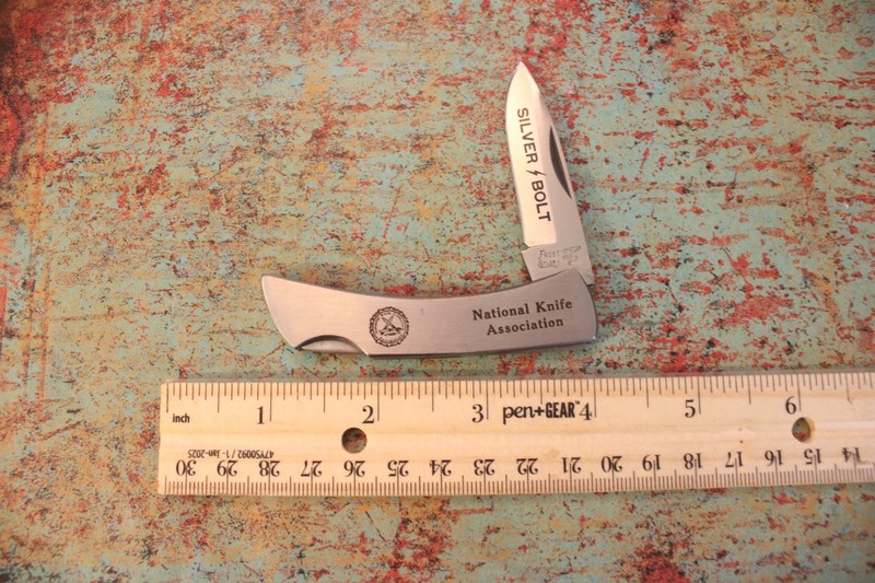 1980's Frost Cutlery Japan NKCA SILVER BOLT 1 Blade Lock Back Knife Stainless