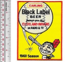 Beer Baseball Cleveland Indians &amp; Carling Black Label Beer 1960 AL Pro NO TARIFF