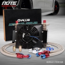 15 Row An10 Universal Oil Cooler Kit 7 Elec Fan Filter Adapter For Auto