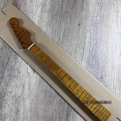 AAAA Stainless steel 22fret Gloss Roasted Flame Maple Electric guitar neck USA