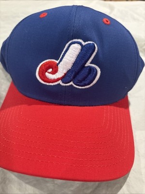 Montreal Expos Blue Baseball Cap Pro Model Pacific Headwear Adult Red Brim 302C