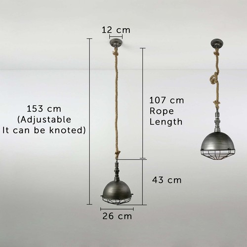 Lámpara Colgante Industrial Retro Vintage Edison Cuerda Pantalla Luz de Techo - Imagen 2 de 12