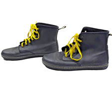 Women's Dr Martens Boots Shoreditch Black Matte Canvas Lace Up Sz 9 Goth Grunge