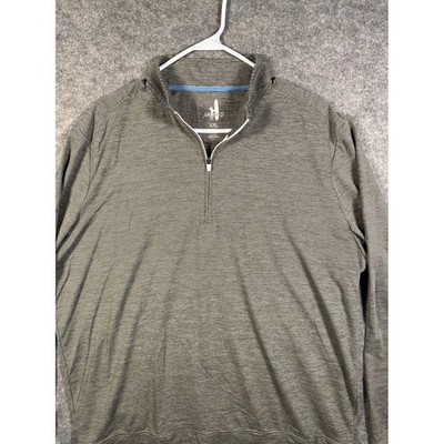 Johnnie-O Vaughn Mens XXL Meteor Grey Striped Quarter Zip Pullover JMKO1890