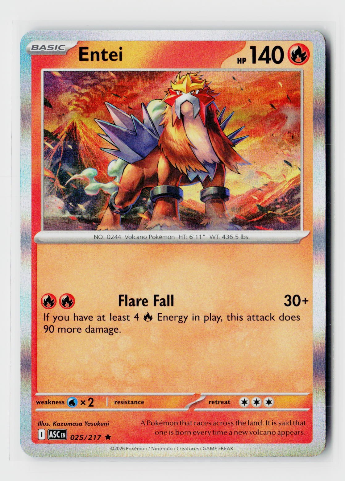 Entei Rare ME: Ascended Heroes 025/217 NM