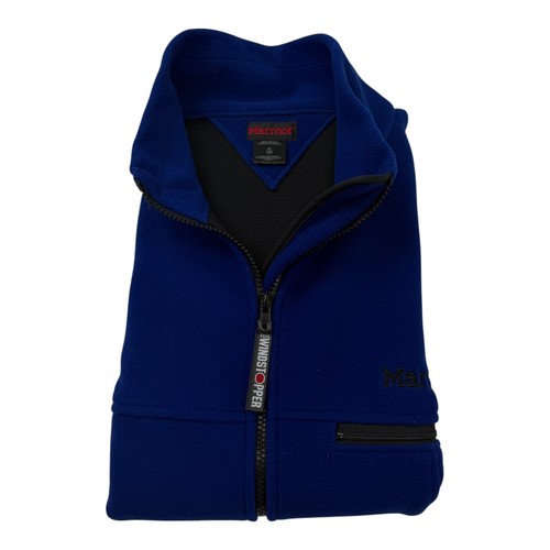 Marmot, Marmot Windstopper Fleece Vest Mens XL Blue Gore Full Zip V8711 Made in USA