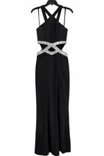 Speechless Dress Black Size 5 Hi-Low Halter Embellished Cutout Gown Prom Wedding