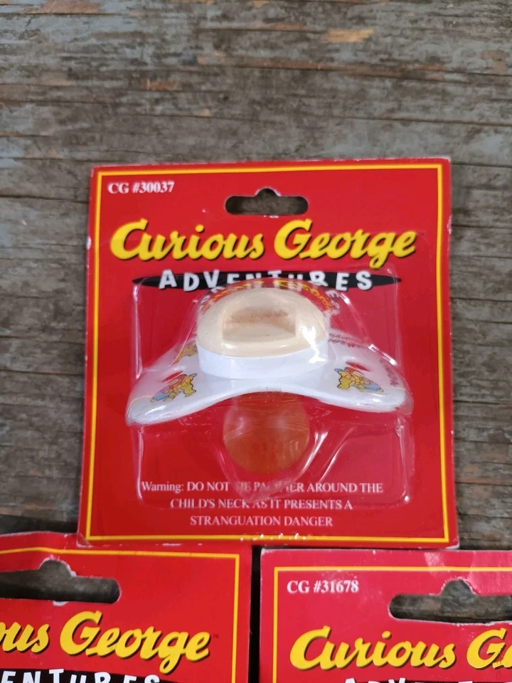 Vintage Curious George (2) Water Teethers & (1) Pacifier New In Package  - Image 2 of 4