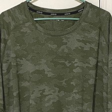 Solaris Micro Perforated Camo Print Mens T-Shirt 4XT Green Outdoors Gorpcore
