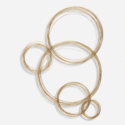 Uttermost 04369 Golden Bubbles 35'' Tall Iron Abstract Wall - Gold