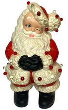 Vintage Christmas Santa Claus Atlantic Mold Winking Large Figurine RARE Version