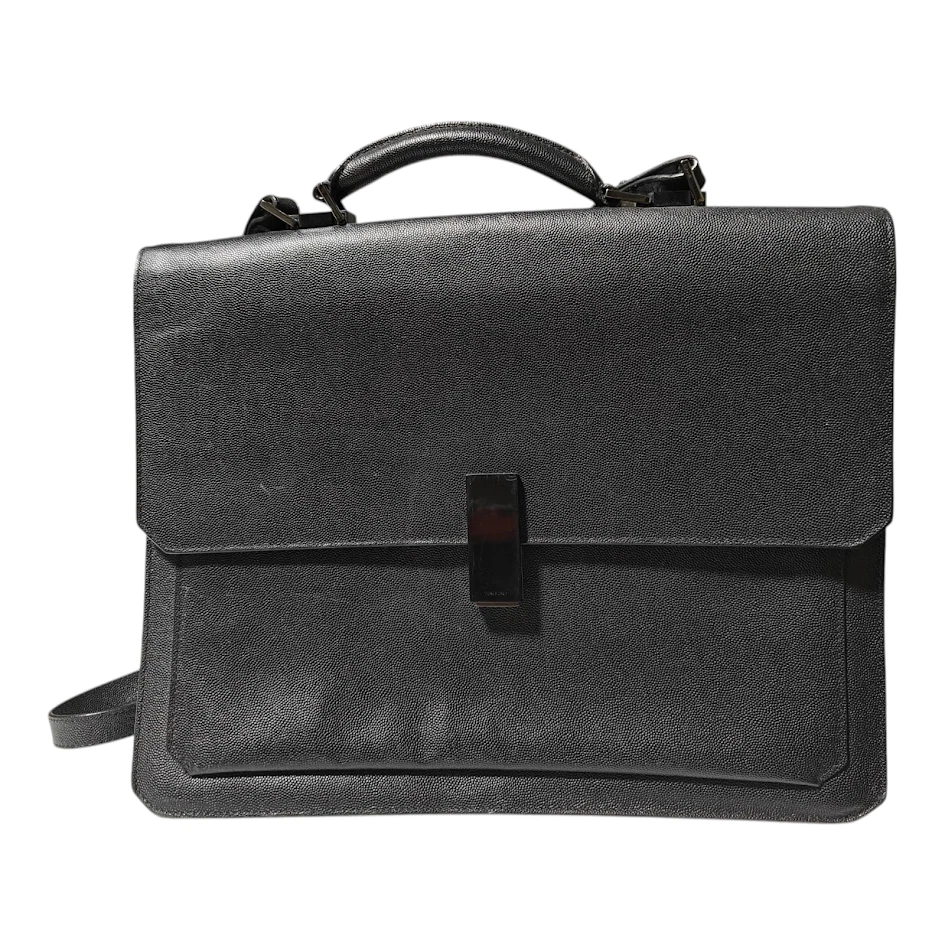 Maletín delgado Tom Ford Desole piel de becerro granulada cuero con correa Foto 2 de 4