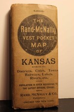 The Rand-Mcnally Vest Pocket Map of Kansas Showing all Counties, Cities, Towns,