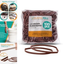 Rubber Bands Size 33 Brown 3.5 Inch 100 Pack Bag Medium Duty Office Supplies