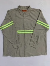 Red Kap Hi Vis Work Shirt 4XL-Long Reflective Industrial Uniform #B08