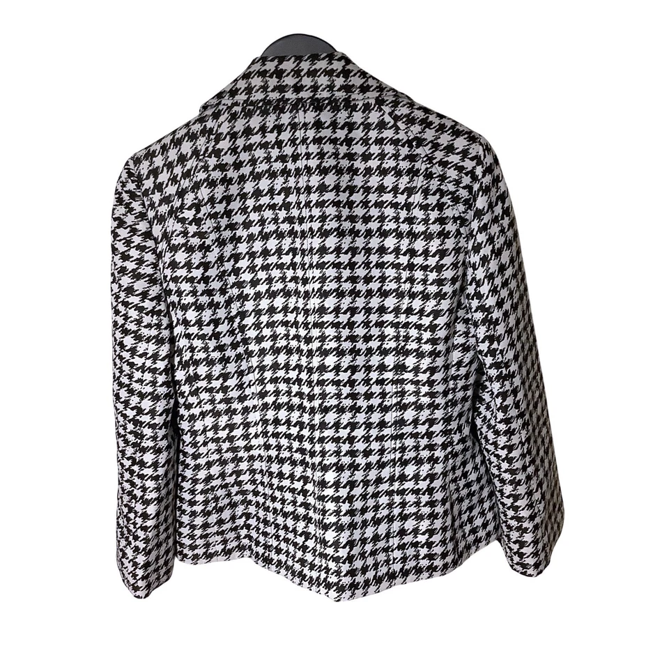 Chaqueta Blazer Kasper Separates Pata de Gallo Negra Blanca Para Mujer Talla 6 Foto 3 de 4