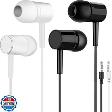 2-Pack Wired Earbuds with Mic, Running Headphones 3.5mm, Stereo Earphones for...