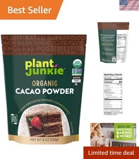 Organic Cacao Powder, 8 oz - Unsweetened, Rich Dark Chocolate Taste, Certifie...
